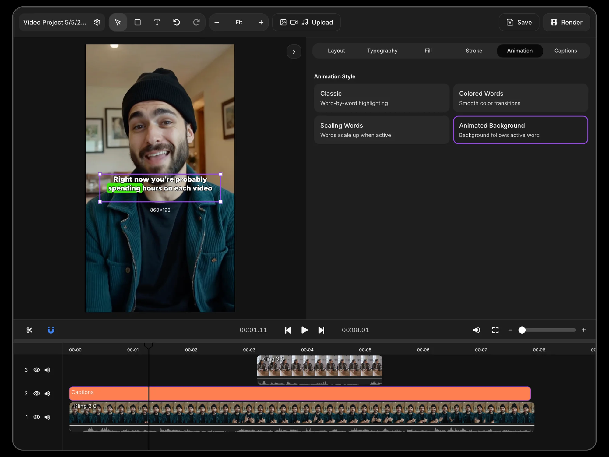 Edit interface preview
